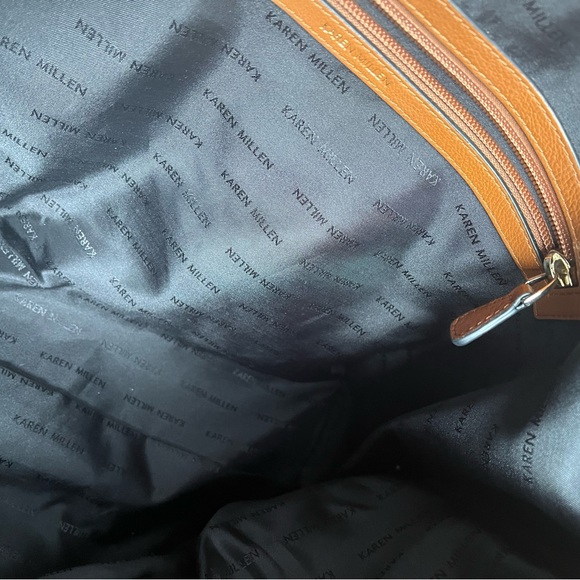 KAREN MILLER gorgeous tan handbag in genuine leather - Picture 6 of 10